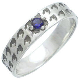 (9月)サファイア チドリ シルバーリング(指輪)*SWANKY(スワンキー) 千鳥格子 誕生石