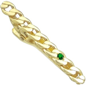 (5月)エメラルドグラス フルゴールド キヘイ シルバー 925 ネクタイピン*SWANKY(スワンキー) 誕生石