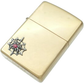 (7月)ルビー スパイダー ブラスジッポ 誕生石