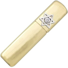 (4月)ジルコニア ヘキサグラム 六芒星 リッド ブラスジッポ 誕生石