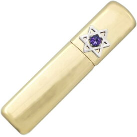 (9月)サファイア ヘキサグラム 六芒星 リッド ブラスジッポ 誕生石