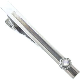 (6月)ブルームーンストーン ツイスト フラワー シルバー925 ネクタイピン 誕生石