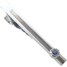 (9月)サファイア ツイスト フラワー シルバー925 ネクタイピン 誕生石