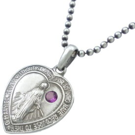 (2月)アメジスト ハート マリア シルバーペンダントトップ 誕生石