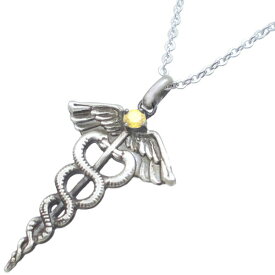 イエローCZ ケーリュケイオン シルバーペンダントネックレス