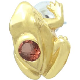 (1月)ガーネット ゴールドコート フロッグ シルバーピアス 誕生石