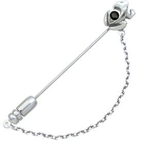 ブラックジルコニア ブラック フロッグ チェーン シルバーラペルピン