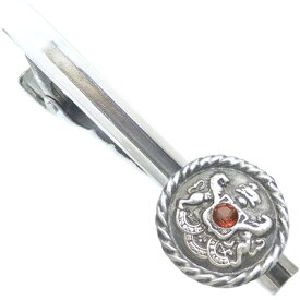 (1月)ガーネット アンティーク エンブレム シルバー925 ネクタイピン 誕生石