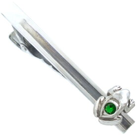 (5月)エメラルドグラス フロッグ シルバー925ネクタイピン 誕生石