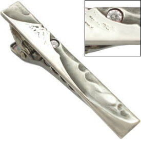 (4月)ジルコニア 富士山 御来光 ヤマト シルバー925ネクタイピン誕生石