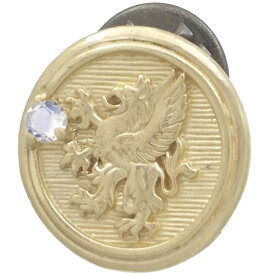 (6月)ブルームーンストーン ゴールドコート グリフォン メダル シルバーピンバッジ ピンズ 誕生石