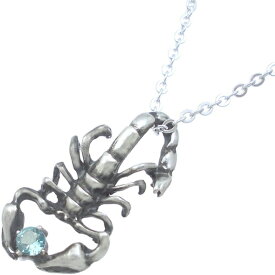 (11月)ブルートパーズ スコーピオン シルバーペンダントネックレス 誕生石