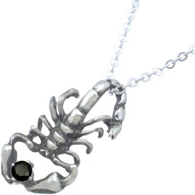 ブラックCZ スコーピオン シルバーペンダントネックレス