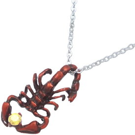 イエローCZ レッド スコーピオン シルバーペンダントネックレス