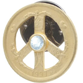 (3月)アクアマリン ゴールドコート クローネ ピース コイン シルバーピンバッジ ピンズ誕生石