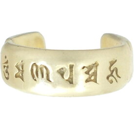 フルゴールド 六字大明呪 梵字 シルバーイヤーカフ 六字真言 お守り イヤーカフス
