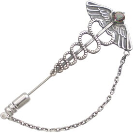 ミスティック クォーツ ブラック ラージ ケーリュケイオン チェーン シルバーラペルピン