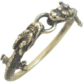 べっ甲龍 ツイン ドラゴン ノッカー シルバーリング(指輪) 開運