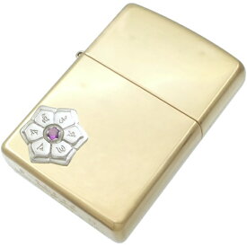 (2月)アメジスト ホワイト 六字大明呪 梵字 ブラスジッポ 誕生石 六字真言 お守り