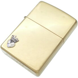 (6月)ブルームーンストーン ブラック タイニー ハートクラウン ブラスジッポ誕生石