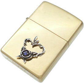 (9月)サファイア ハート ローズ リース センター ブラスジッポ誕生石