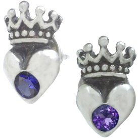 (9月)サファイア ハートクラウン シルバーピアス(ペア) 誕生石