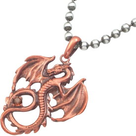 (1月)ガーネット レッド フライング ドラゴン シルバーペンダントトップ 誕生石