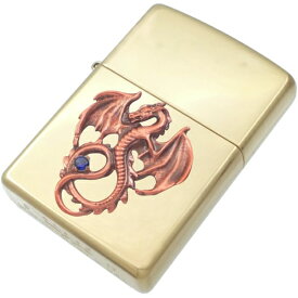 (9月)サファイア レッド フライング ドラゴン ブラスジッポ誕生石