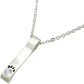 (6月)ブルームーンストーン肉球キャットテイル シルバーペンダントネックレス 誕生石 猫のしっぽ