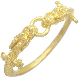 金龍 ツイン ドラゴン ノッカー シルバーリング(指輪) 開運