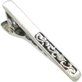 (4月)ジルコニア スクロール シルバー925ネクタイピン 誕生石