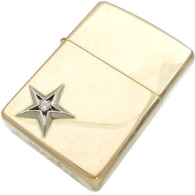 (4月)ジルコニア ツイン スター ブラスジッポ 誕生石