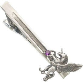 (2月)アメジスト 有翼の ユニコーン シルバー925ネクタイピン誕生石