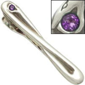 (2月)アメジスト アンフィニ スネーク シルバー925ネクタイピン 蛇 誕生石