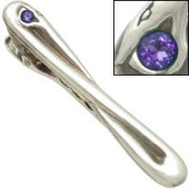 (9月)サファイア アンフィニ スネーク シルバー925ネクタイピン 蛇 誕生石