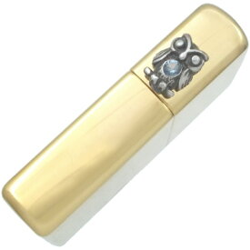 (3月)アクアマリン ふくろう リッド ブラスジッポ 誕生石