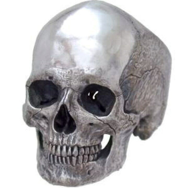 楽天市場】ブラック骸骨、顎付きスカル シルバーリング（指輪） *sou  