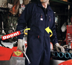 長袖 つなぎ ツナギ つなぎ服 作業服 作業着 オートバイ auto-bi つなぎおしゃれ【長袖つなぎ】山田辰(オートバイ)6900 腰割れ式 ツヅキ服