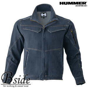 【HUMMER ハマー (ATACKBASE アタックベース)】 Wストレッチブルゾン 【AUTUMN&WINTER】 363-4 強靭かつしなやかなオールシーズン対応のカラーデニム 作業服 作業ブルゾン 2021秋冬新商品
