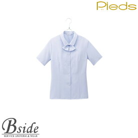 ピエ【Pieds】 半袖ブラウス HCB2600 小さな衿とリボンが女性らしい可愛さを演出。 【ブラウス】 【レディース】