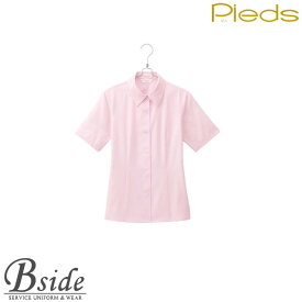 ピエ【Pieds】 半袖ブラウス HCB8100 シャープなシャツデザイン。 【ブラウス】 【レディース】
