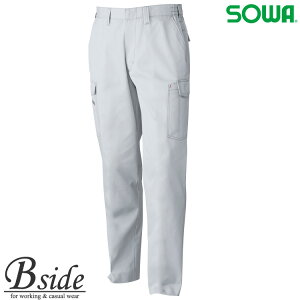 桑和【SOWA】 1338 ノータック脇ゴム入りカーゴパンツ 作業ズボン パンツ【BULL WORKS】T/Cソフトバーバリー仕様の新定番機能性作業服★2015秋冬新商品