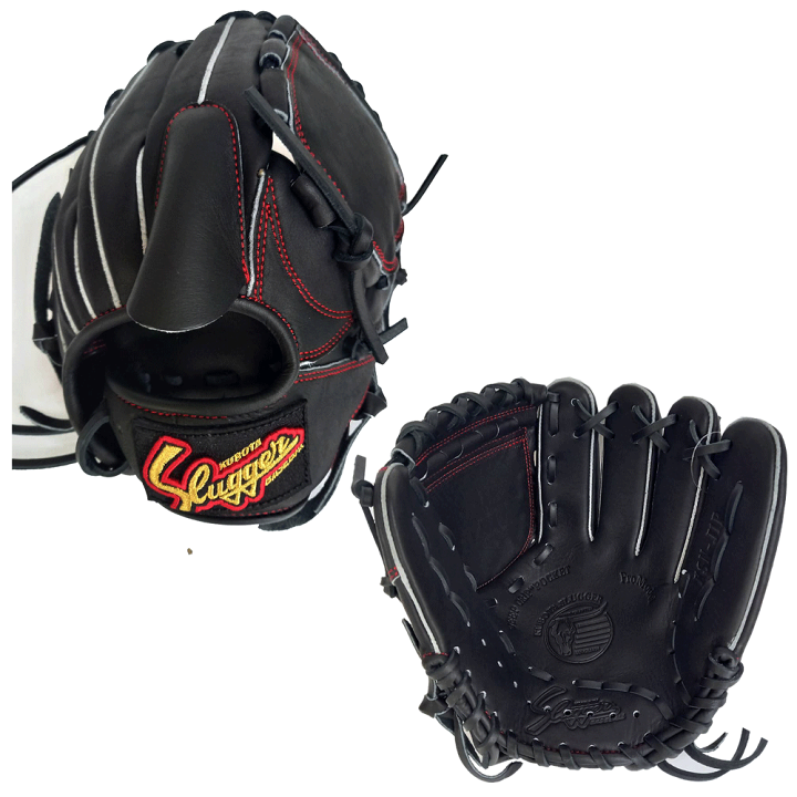 美品【久保田スラッガー】軟式少年用グローブ　KSN-J1P 投手用 久保田スラッガー KSN-J1 少年軟式用 ブラック C-1111 ジュニア