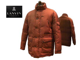 LANVIN スタンドカラー ダウンショートコート オレンジ 日本製 国内縫製 ”ラグジュアリー”感あふれる1着 あす楽対応
