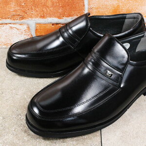 ドゥウォーク DoWalk スリッポンビジネスシューズ DW4727 ブラック 25cm〜26.5cm メンズ ビジネス靴 紐なし靴 紳士靴 黒靴 革靴 スリッポン スリップオン 履きやすい靴 ローファー 5E 超ゆったり ワ