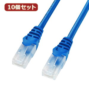 10�Z�b�g�T�����T�v���C �c���܂�h�~CAT5eLAN�P�[�u�� LA-Y5TS-05BLX10