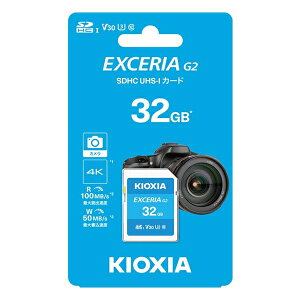 SDHC�J�[�h EXCERIA G2 32GB Class10 UHS-I U3 V30 �ő�Ǎ�100MB/s �ő发��50MB/s KIOXIA KSDU-B032G