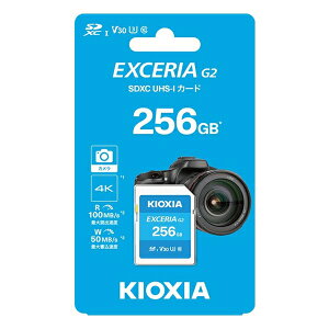 SDXCJ[h EXCERIA G2 256GB Class10 UHS-I U3 V30 őǍ100MB/s ő发50MB/s KIOXIA KSDU-B256G