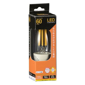 LED�t�B�������g�^�C�v�V�����f���A�� E17 60�`���� �d���F �I�[�� LDC6L-E17 C6