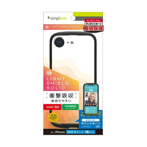 iPhone 16e [LIGHT SHIELD Solid] ݌v Ռz nCubhNAP[X ubN Simplism gjeB TR-IP25S-LDSL-CLBK